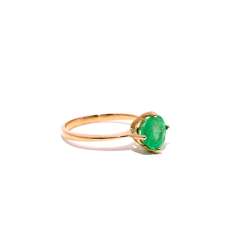 Bague 58 Bague solitaire en or jaune avec émeraude colombienne 58 Facettes 50475