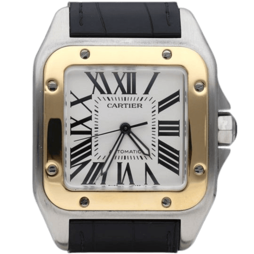 Cartier Santos 100XL - Montre en acier et or jaune