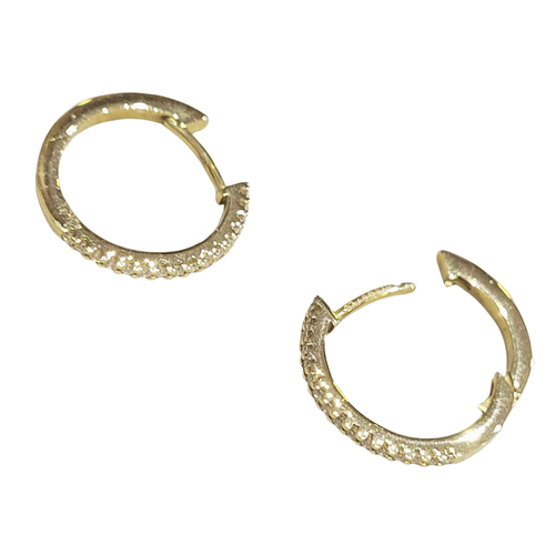 Boucles d'oreilles créoles en or 18k et diamants 58 Facettes PE997