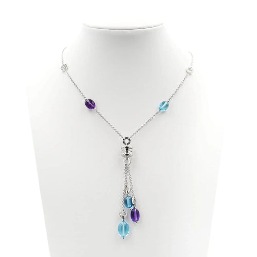 Bulgari B.Zero1 - Collier en or blanc, topaze bleue et améthyste 58 Facettes 429A25_M