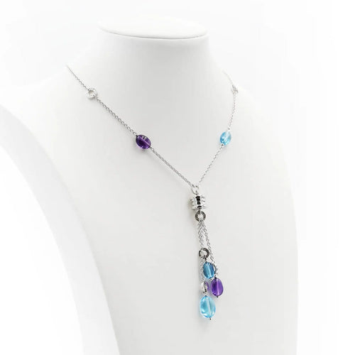 Bulgari B.Zero1 - Collier en or blanc, topaze bleue et améthyste 58 Facettes 429A25_M