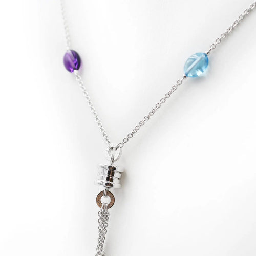 Bulgari B.Zero1 - Collier en or blanc, topaze bleue et améthyste 58 Facettes 429A25_M