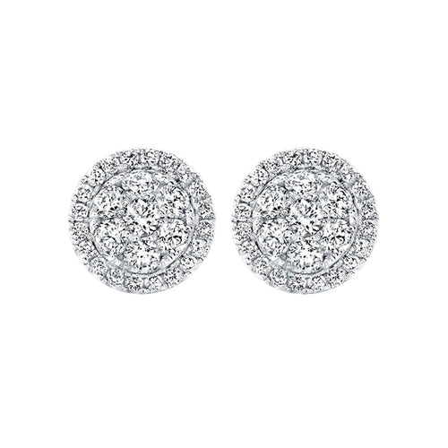 Boucles d'oreilles puces en or blanc 18K et diamants 0,80 ct 58 Facettes GER1048WG