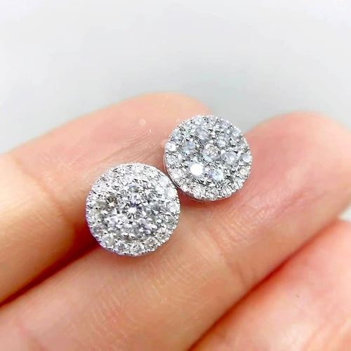 Boucles d'oreilles puces en or blanc 18K et diamants 0,80 ct 58 Facettes GER1048WG