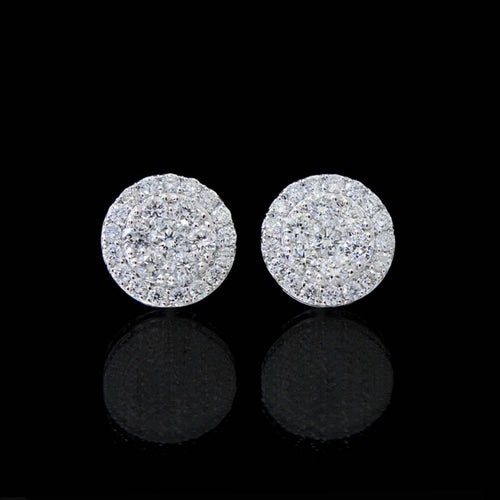 Boucles d'oreilles puces en or blanc 18K et diamants 0,80 ct 58 Facettes GER1048WG