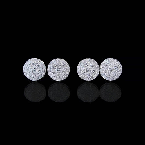 Boucles d'oreilles puces en or blanc 18K et diamants 0,80 ct 58 Facettes GER1048WG