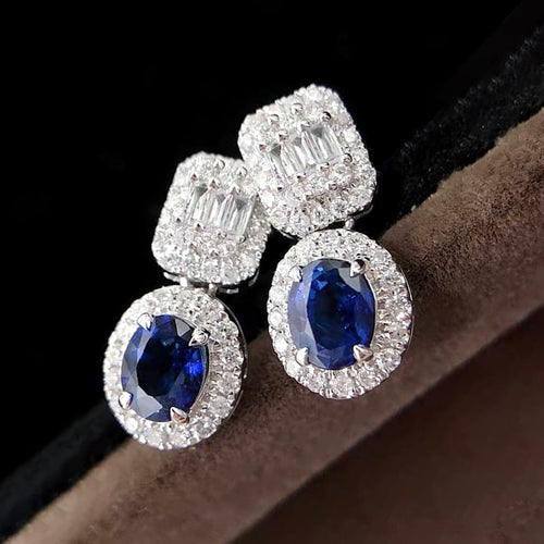 Aitches One of A Kind - Boucles d'oreilles en or blanc saphirs et diamants 58 Facettes GER1014BL