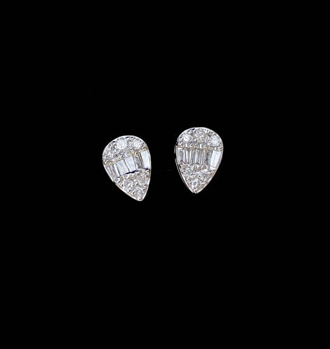 Boucles d'oreilles diamants poire 0,20 ct en or blanc 18K 58 Facettes GER1342WG