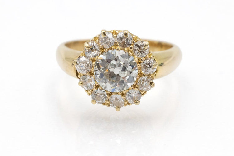 Bague 58 Bague en or jaune et diamants taille brillant ancien 58 Facettes TP0701