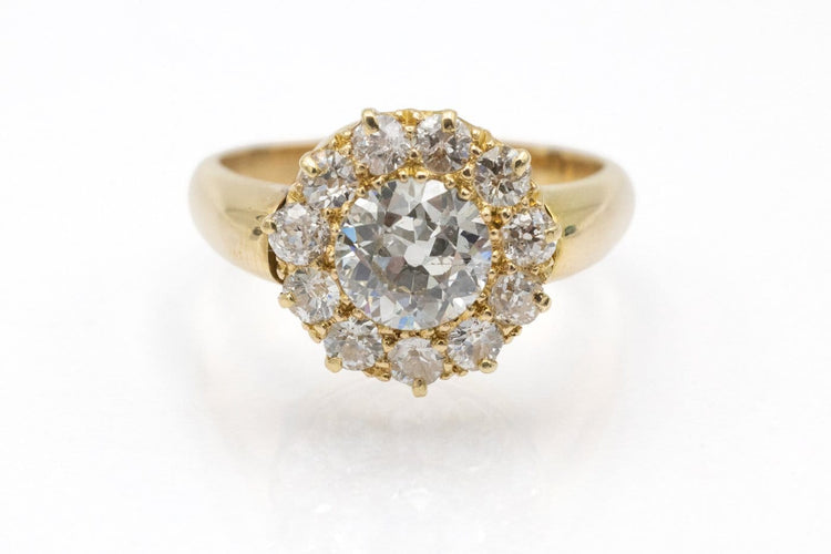 Bague 58 Bague en or jaune et diamants taille brillant ancien 58 Facettes TP0701