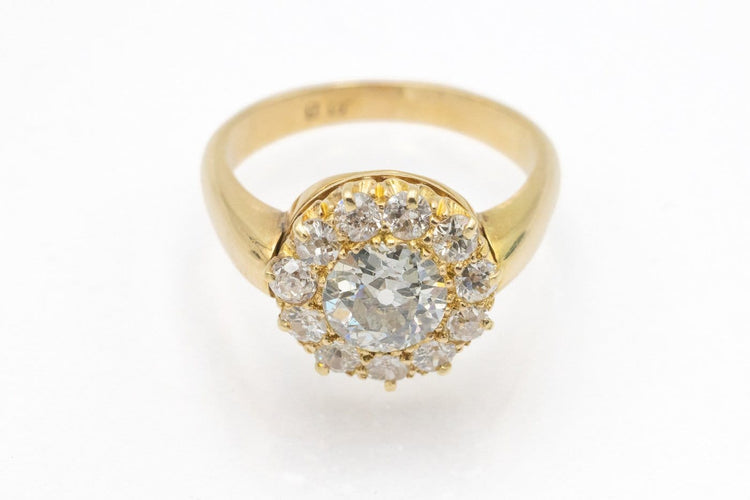 Bague 58 Bague en or jaune et diamants taille brillant ancien 58 Facettes TP0701