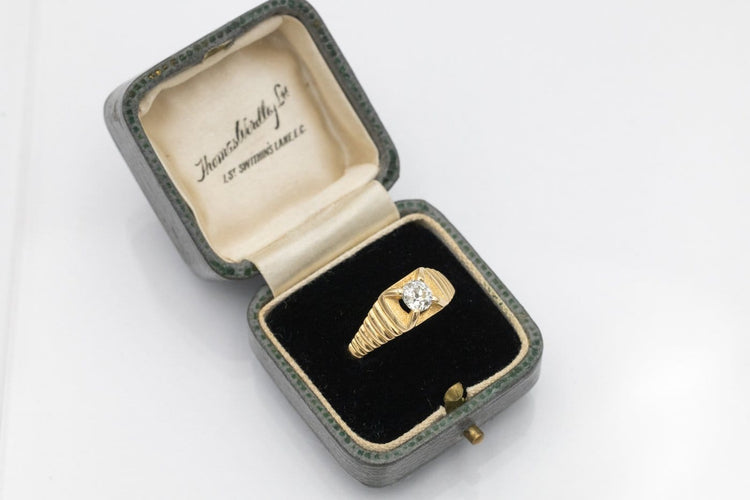 57 Bague française en or jaune et diamant taille ancienne 58 Facettes 13430