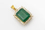 Pendentif en or 18 carats avec émeraude et diamants 58 Facettes 13437