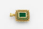 Pendentif en or 18 carats avec émeraude et diamants 58 Facettes 13437