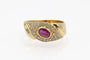 55 Bague vintage en or jaune 18 carats, rubis et diamants 58 Facettes 13432