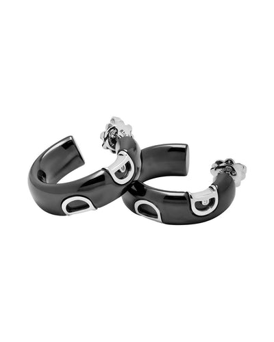 Damiani D.Icon - Boucles d'oreilles en céramique noire et or blanc 58 Facettes 3972B6_M