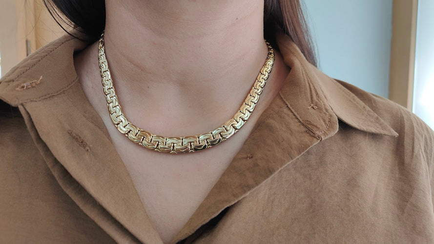 Collier à maille fantaisie en or jaune 18 carats 58 Facettes 32683