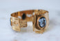 Bracelet jonc néoclassique en or rose et intailles nicolo 58 Facettes