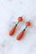 Boucles d'oreilles pendantes anciennes en or jaune, corail et émail noir 58 Facettes