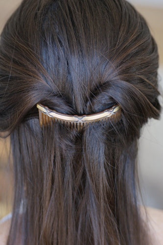 Peigne ancien - Peigne en or jaune, argent et diamants 58 Facettes