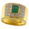 60 Bague en or jaune avec émeraude et diamants 0,77 ct 58 Facettes G3987