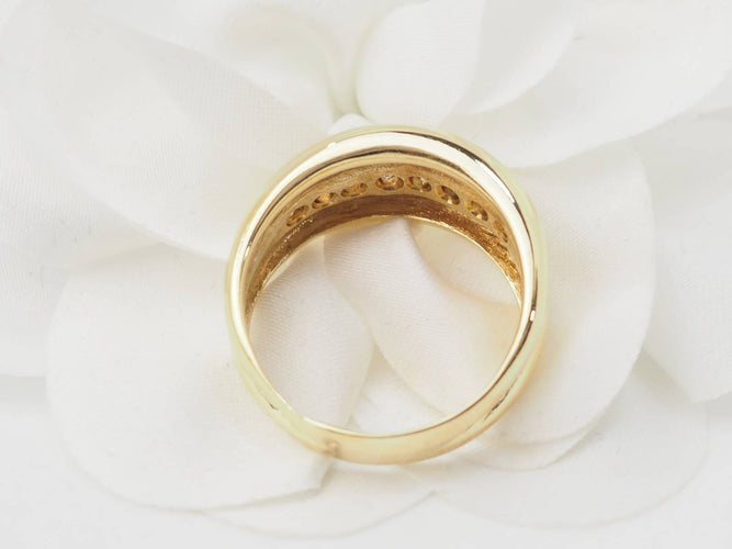 Bague 64 Bague jonc en or jaune et diamants 58 Facettes 33083
