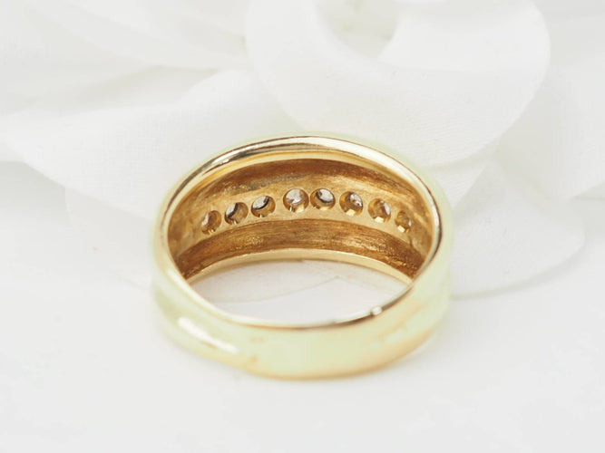 Bague 64 Bague jonc en or jaune et diamants 58 Facettes 33083