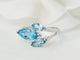 Bague 55 Bague en or blanc 18 ct avec topazes bleues 58 Facettes 33498
