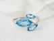 Bague 55 Bague en or blanc 18 ct avec topazes bleues 58 Facettes 33498