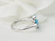 Bague 55 Bague en or blanc 18 ct avec topazes bleues 58 Facettes 33498