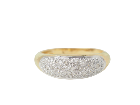 Bague 57 Bague jonc en or jaune 18 kt et diamants 58 Facettes 33501