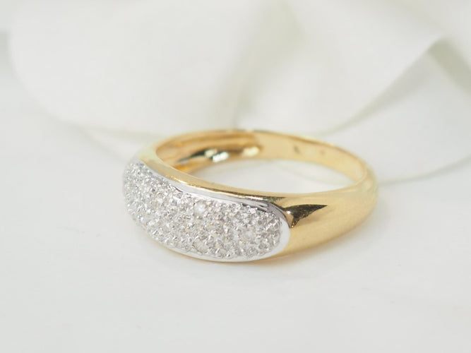 Bague 57 Bague jonc en or jaune 18 kt et diamants 58 Facettes 33501