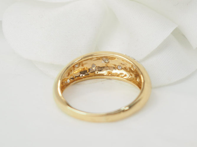 Bague 57 Bague jonc en or jaune 18 kt et diamants 58 Facettes 33501