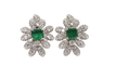 Boucles d'oreilles Boucles d’oreilles en or blanc 18 kt, diamants et émeraudes 58 Facettes 30089
