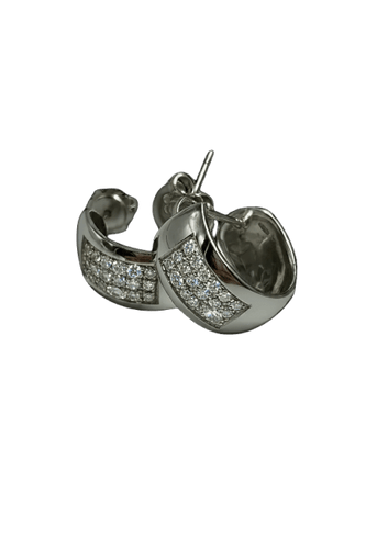 Boucles d'oreilles Orecchini en or blanc avec diamants 58 Facettes