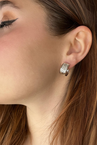 Boucles d'oreilles Orecchini en or blanc avec diamants 58 Facettes