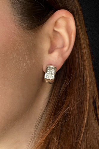 Boucles d'oreilles Orecchini en or blanc avec diamants 58 Facettes