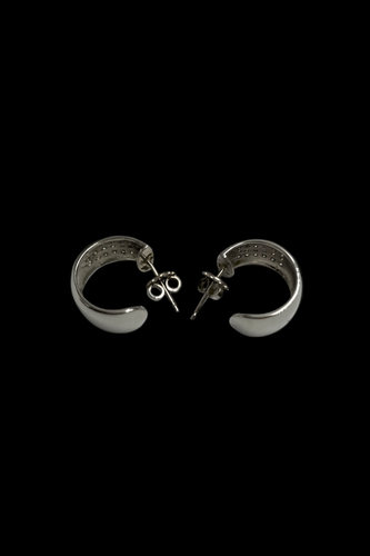 Boucles d'oreilles Orecchini en or blanc avec diamants 58 Facettes