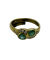 Bague 55 Anello sinueux en or jaune avec émeraudes et diamants 58 Facettes