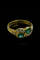 Bague 55 Bague sinuose en or jaune 18 carats avec émeraudes et diamants 58 Facettes
