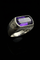 Bague 54 Anello moderne en or blanc 18K avec améthyste 58 Facettes