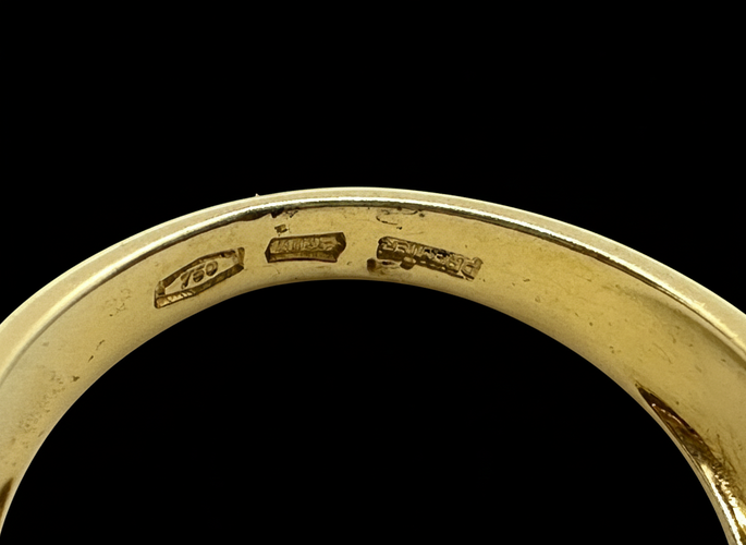 Bague 56 Premier - Bague pont en or jaune 18K et pierres multicolores 58 Facettes