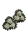 Boucles d'oreilles Orecchini - Corallo blanc, émeraudes et diamants en or blanc et jaune 14K 58 Facettes