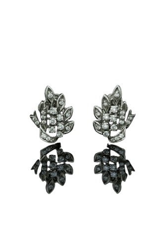 Boucles d'oreilles De Lazzari - Boucles d'oreilles en or blanc et diamants 58 Facettes