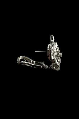 Boucles d'oreilles De Lazzari Oro Addosso - Boucles d’oreilles feuille en or blanc 18K et diamants 58 Facettes