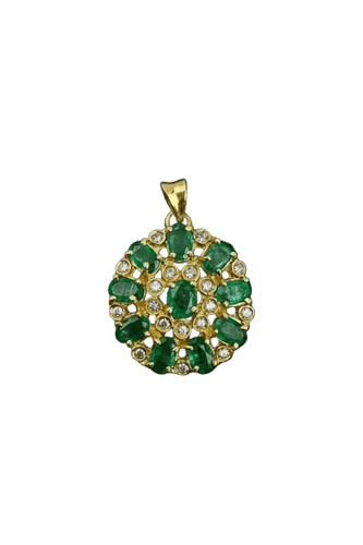Pendentif Pendentif - Smeraldi e diamants en or jaune 58 Facettes
