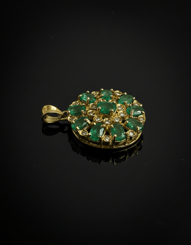 Pendentif - Smeraldi e diamants en or jaune