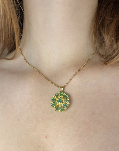Pendentif Pendentif - Smeraldi e diamants en or jaune 58 Facettes