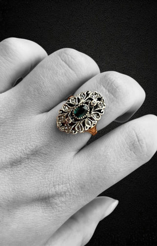 Bague Anello barocco en peridoto e diamanti 58 Facettes