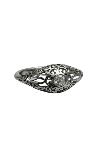 Bague Liberty - Bague en or blanc et diamant taille rose 58 Facettes